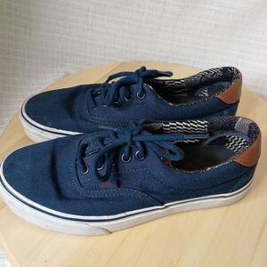 Vans Navy Canvas Lace Up Sneakers Boat Shoes - Woman's size 8.5 Men's size 7